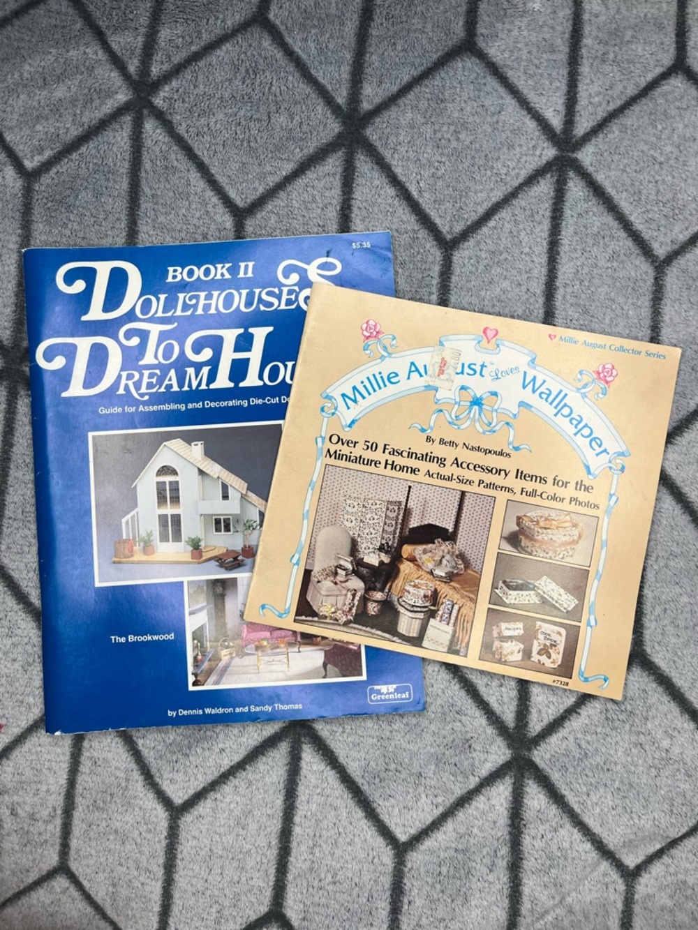 2 Vintage Dollhouse Book Greenleaf Book II & Millie August Wallpaper Crafts